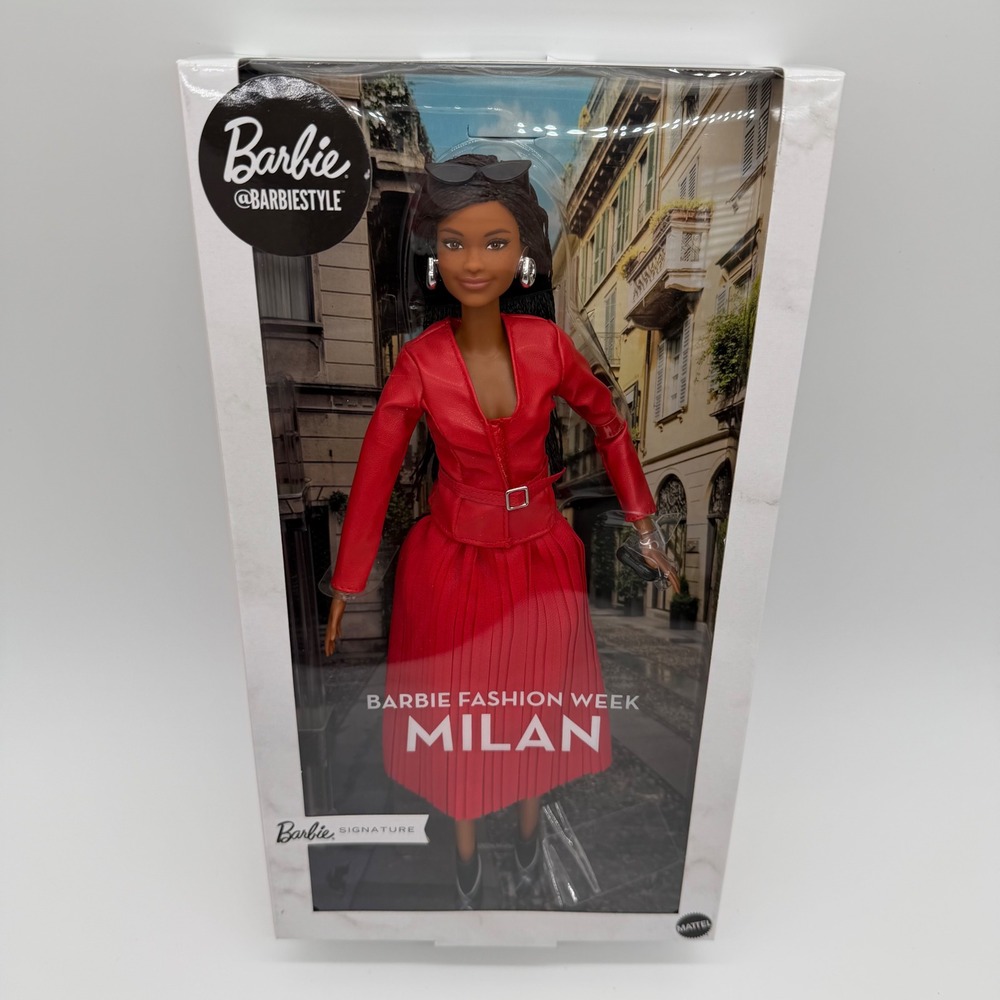 Barbie Fashion Week Milan Doll Female Red Dress BarbieStyle Signature NIB